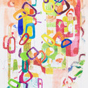 Building Blocks 29, Image 11x16 on 19x23 1/2 paper, , Oil Monoprint with Stencil